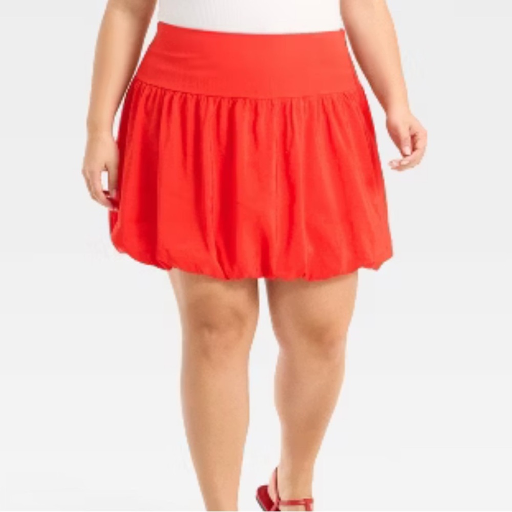 a new day Bright Red Skater Skirt